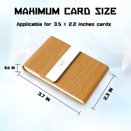 Waylipun Business Card Holders, Professional PU Leather Business Card Case, Keep Business Cards in Immaculate Condition, Slim Metal Pocket Card Holder with Magnetic Shut (Brown)