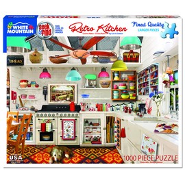 White Mountain Puzzles Retro Kitchen Seek & Find - 1000 Piece Jigsaw Puzzle, 24" x 30"