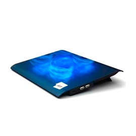 NK Laptopkoelpad Laptop Cooler Stand 12-17 Inch Laptop Fan with Stand, 4 Quiet Fans, 2 USB Ports, Fast Cooling, Blue LED Light, Colour Black