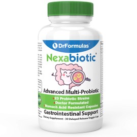 DrFormulas Nexabiotic 23 Probiotics For Women and Men with Lactobacillus Acidophilus, Bifidobacterium Infantis, Saccharomyces Boulardii, 30 Count     