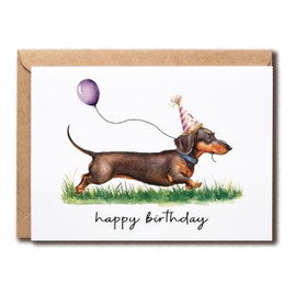 BMSDesigns Dachshund Sausage Dog Card - Dachshund Birthday Card - Dog Happy Birthday Card - Greeting Card - Birthday Keepsake For Him Her