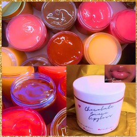 blasiandollcosmetics, wholesale lipgloss base jar, 8oz, premixed lipgloss base, handmade lipgloss, vegan, paraben free, cruelty free (8oz jar, chocolate sauce)