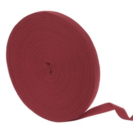 sourcing map 50 Yards Cotton Twill Tape,15mm Herringbone Webbing Ribbon Bias Binding Tapes for Clothes Sewing, DIY Crafting (Maroon Red)