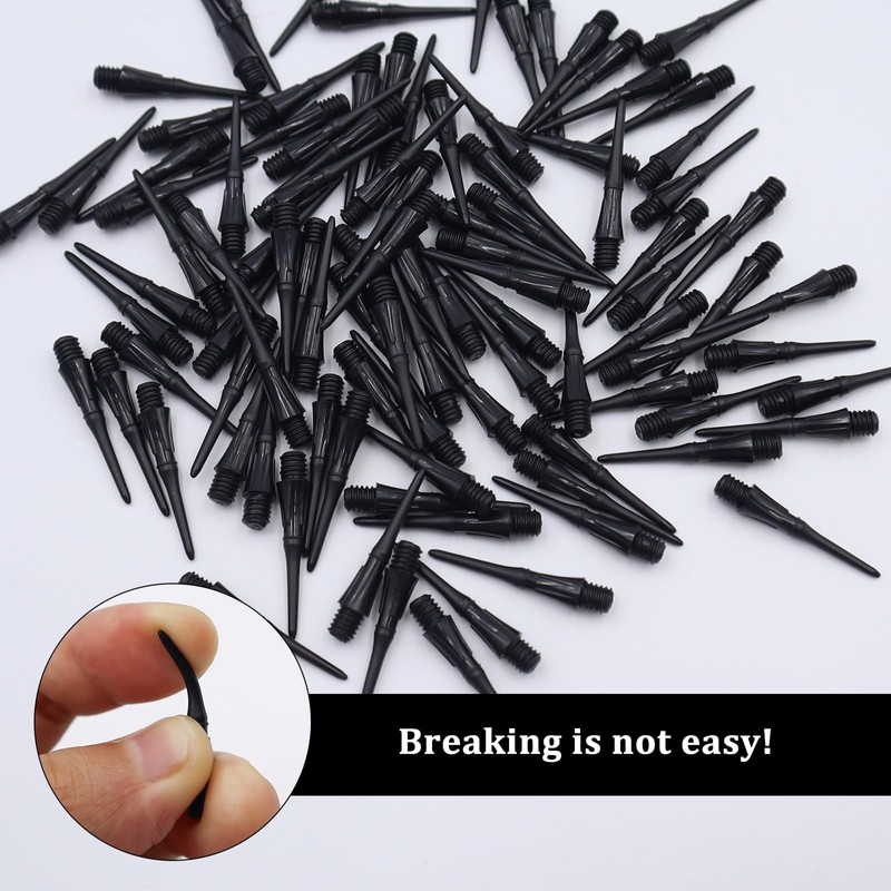 OMJMYY Pack of 100 plastic dart tips, 2BA thread, premium