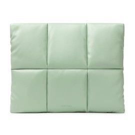 Comfyable Puffy Laptop Sleeve 13 Inch 14 Inch, Puffer Laptop Carrying Case for Women, Pillow Case Compatible for MacBook Air M3 2024 M2 M1, MacBook Pro 13 in 14 in,PU Leather Cover, Sage