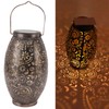 Hanging Solar Lantern Hollowed Out Chrysanthemum Shadow Lantern Retro Garden