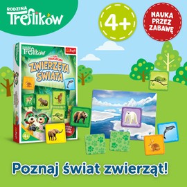 Trefl - Animals of the World - Educational Game, Learn the Animals and Places of Their Representation, Learn by Playing, Game with the Heroes of the Treflik Family, for Children from 4 Years
