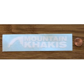 MOUNTAIN Khakis MK White STICKER Decal HIKE Fish CAMP Car YETI Outdoor LOGO 6”