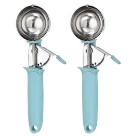 sourcing map 2pcs Cookie Scoops, Ice Cream Scoop with Trigger for Baking Cookie Dough Rice Pudding Kitchen Gadget, Blue