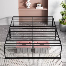 Queen Size Bed Frame Metal Platform for Bedroom Heavy Duty Steel Slat Support