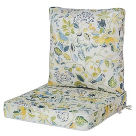 JMKaixin Outdoor Deep Seat Cushion Set 19x19 Inch Waterproof & Fade-Resistant Patio Chair Cushions with Zipper & Ties for Lounge, Sofa, Couch