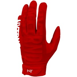 Nxtrnd G1 Pro Men's Football Gloves, Adult Sticky Receiver Gloves (Red, Large)