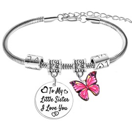 Nfyxcaz Bracelet for Sister - Little Sister Bracelet Gifts for Christmas & Birthday