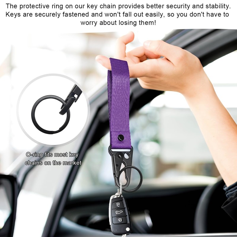 Wevdn Car Key Chain, Fabric Metal Practical Multifunctional Motorcycle Keychain,