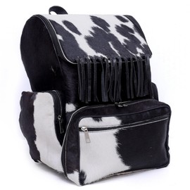 CHAYELL Cowhide Backpack Genuine Leather Backpack with Laptop Compartment – Travel Backpack, Western Diaper Bag Backpack Women (Black Jhalar)