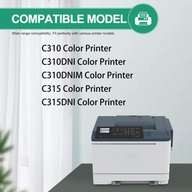 C310/C315 High Capacity Toner Cartridges(Black, Cyan, Magenta, Yellow, 4-Pack) - Uoty Compatible 006R004356 006R004357 006R004358 006R004359 Toner Replacement for Xerox C310 C310DNI C315 Color Printer