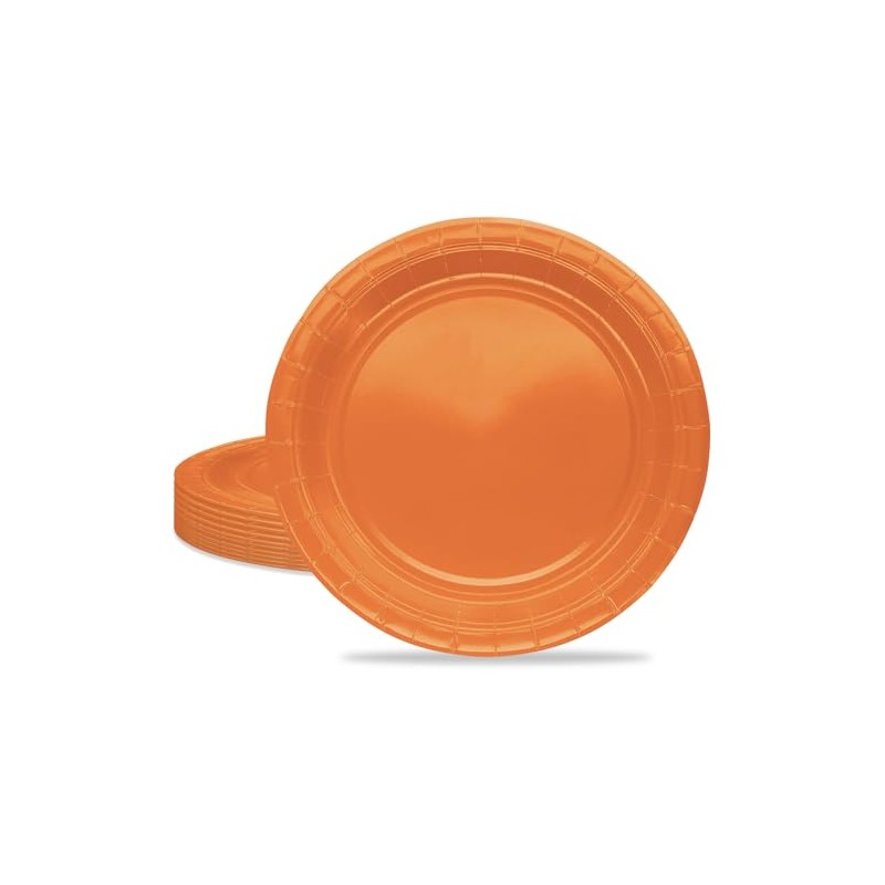 MORAINJAY Orange Tableware Set with Plates, Tablecloth, Napkins, Cups (7