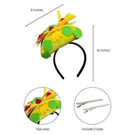 EverJoy Party Adult Mini Taco Hat Headband Vendor, Potlucks, Food Party Costume Accessory