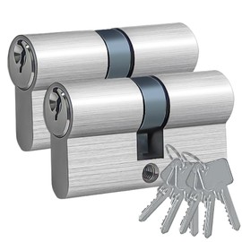 AceMining Lock Cylinder, 30/30 mm Cylinder Lock with 3 Keys, 2 Pack, 60 mm Door Cylinder, Lock Cylinder, Profile Cylinder, Door Lock Cylinder, Anti Picking, Anti Drill, Anti Snap, Anti Bumping