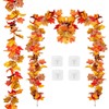 2 Pack 5.9Ft Artificial Autumn Maple Leaf Garland, Fall Leaves