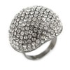 Avalaya Pave Set Crystal Dome Shape Ring/Black Tone Metal/ 27mm