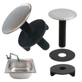 2Pcs Sink Hole Cover Tap Hole Stopper, Bath Tap Sink Cover Replacement Long Sink Blanking Plug Stainless Steel Sink Tap Hole Sink Accessories