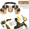 Tool Belt with Suspenders,27-Pockets Heavy Duty Tool Belts for Men