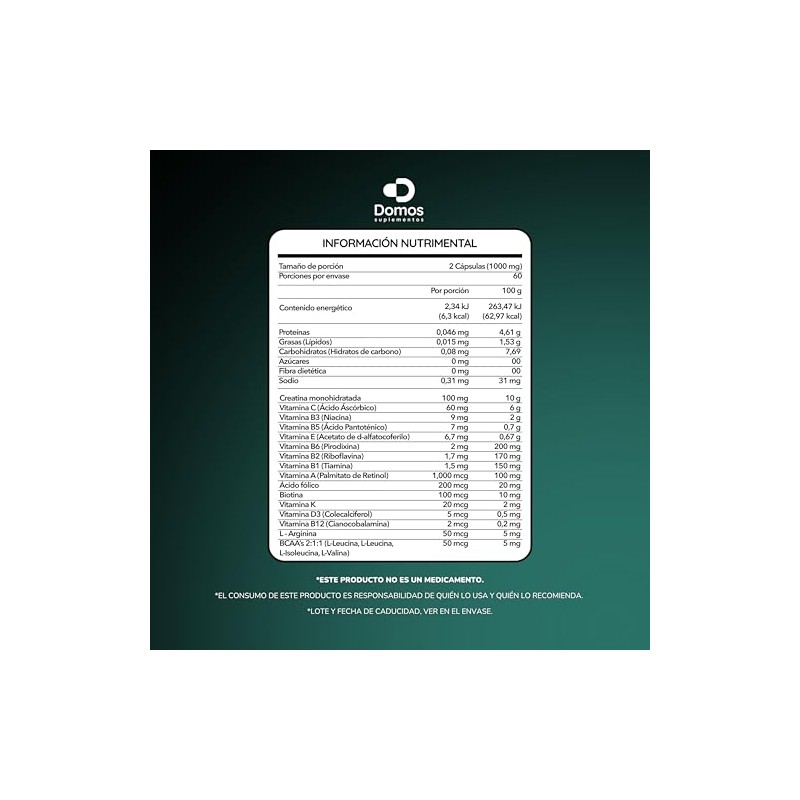 Suplementos Domos Vitadom Multivitaminico Hombre 120 Cápsulas