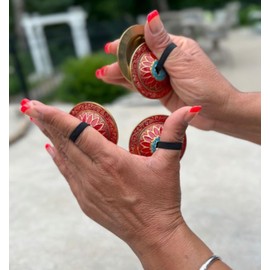 DharmaObjects Belly Dancing Lotus Pro Finger Zills or Cymbals (Red)
