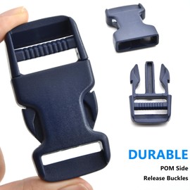 Buckles Webbing Set 25 mm, 10 Yards Navy Blue Nylon Webbing with Buckles Pack of 10 Quick Release Buckle for Backpack Luggage Straps DIY (Navy Blue)