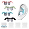 Ohrstöpsel Schwimmen Kinder, 4 Paar Weich Silikon Ohrenschutz, Wasserdichte Wiederverwendbare