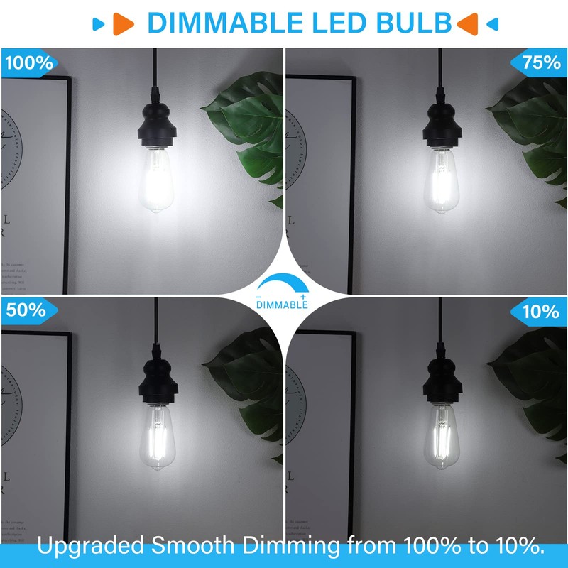 MAXvolador 20-Pack Vintage LED Edison Bulb Dimmable 60W Equivalent 850