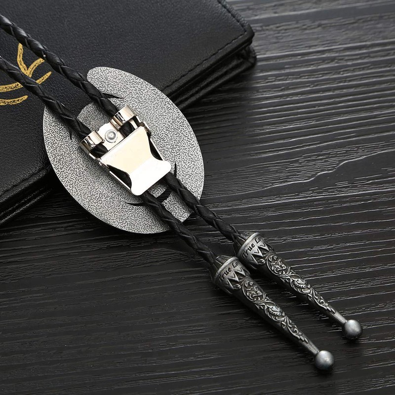 HUABOLA CALYN Vintage Bolo Tie for Men- Initial Letter ABCDMJR