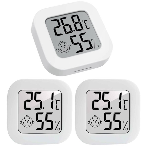 Thermometer Hygrometer Pack of 3 Mini LCD Digital Precise Thermometer,