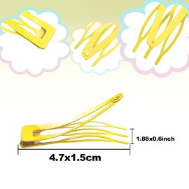 ELANE 20 Pcs Metal Snap Hair Clips for Women,Hair Clips Barrettes Double Grip Hair Clips,Small Hair Clips for Women Girl Thick Fine Hair (Yellow)