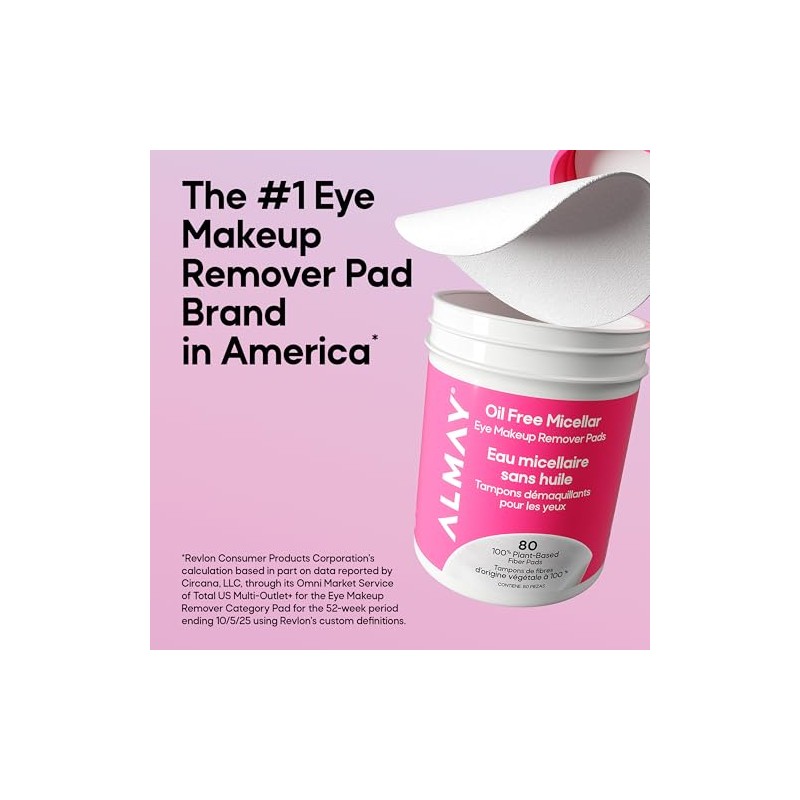 Almay Pads desmaquillantes biodegradable micelerares 80 piezas