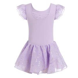 Leotardo de ballet sin mangas para niñas con falda, estampado de corona de unicornio con estrella brillante, Princess Purple, 8-10 Años