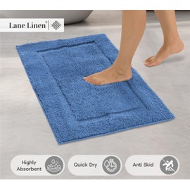 LANE LINEN Bath Runner & Mat 24" x 47", Soft Absorbent Non-Slip Microfiber Bath Rug - Cornflower