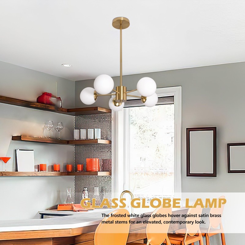 Bagood 5-Light Globe Sputnik Chandelier Mid Century Sputnik Chandeliers Modern