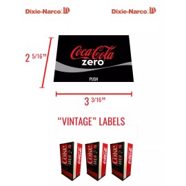 Dixie Narco (2) DIXIE NARCO DNCB 240 138 VENDING MACHINE Labels - Coke Zero - Sprite Zero
