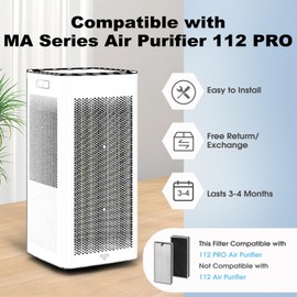 112 PRO Replacement Filter | Compatible with MA Series Air Purifier 112 PRO | 3-in-1 with Pre-Filter, HEPA 13, and Activated Carbon | 2-Pack