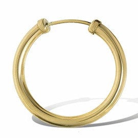 9ct Gold 20mm Capped Sleeper Hoop Mens Earring - Single Earring