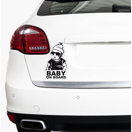 Baby on Board Sticker 12 x 7 cm Car Sticker Finest Folia Car Sticker UV Weatherproof Waterproof Hangover R042 (Boy, Baby on Board)