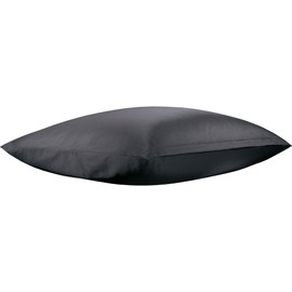 Erwin Müller Maco Satin Country Hat Cushion Cover, 100% Cotton, Silky Shine, with Practical Zip, Temperature Regulating, Anthracite, Size 80 x 80 cm