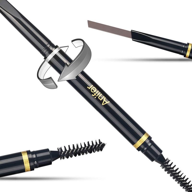 ANIFER Eyebrow Pencil Black Waterproof Smooth Natural Cruelty Free (Black