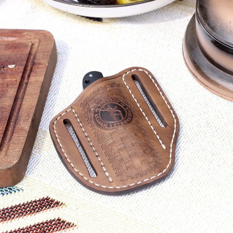 Tourbn Tourbon Leather Pocket Folding Knife Sheath for Belt EDC