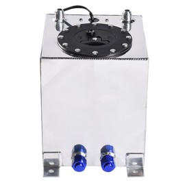 AutoForever 2.5 Gallon Fuel Cell Universal Aluminum Fuel Tank Oil Level Sensor with Level Sender 9.5L Silver