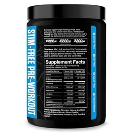 JNX SPORTS The Curse! Pump – Stim-Free Pre-Workout | Blue Raspberry 40 Serves | Caffeine-Free Pump Pre Workout, Non-Stim Nitric Oxide Preworkout for M