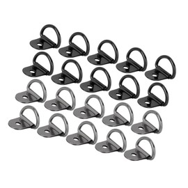 Hihaha 20pcs Titanium Tone Black D Shape Tie Down Anchors Lashing Rings for Car Truck Trailer Cargo RV Boats Durable Material