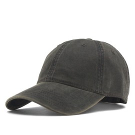 The Vintage Year Heavy Washed Wax Coated Adjustable Low Profile Baseball Cap (Brown Without Burckram)